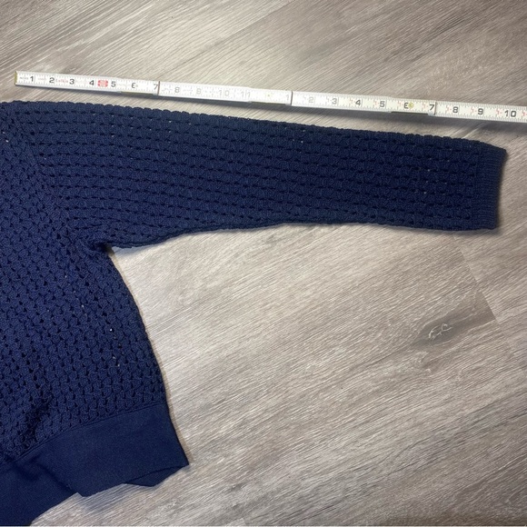 Fabrice Karel Paris Navy Crochet Knit Sweater Size 2 – Made in France - Picture 3 of 7
